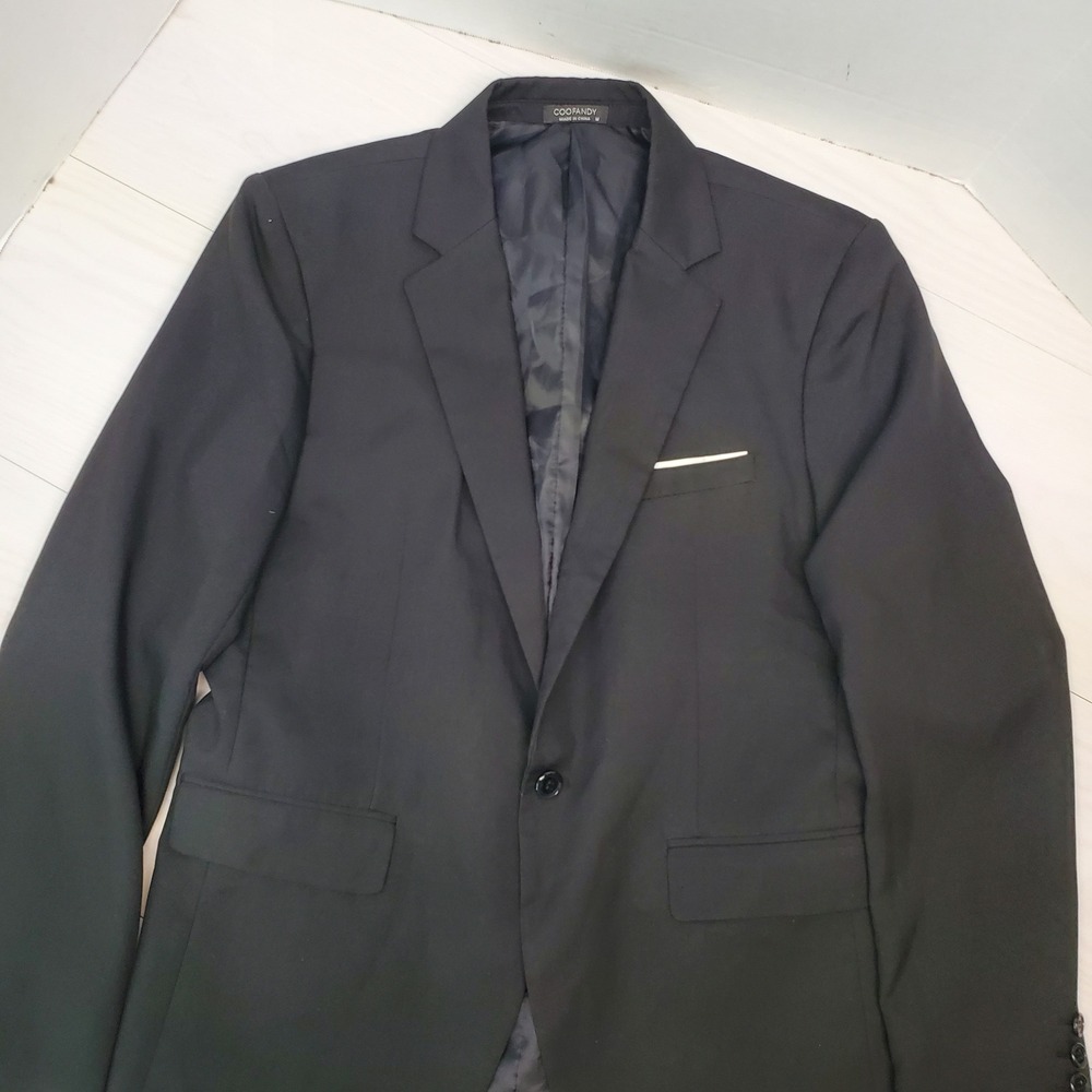 COOFANDY Mens Black Single Button Blazer Size Medium M